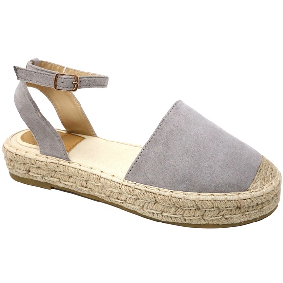 Bella Marie | Shoes | Gray Mary Jane Flatform Espadrille Sandals | Poshmark